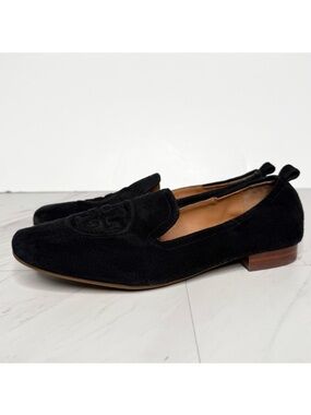 Tory Burch Leigh Black Suede Loafer 6M